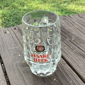 Haake Beck German Beer Stein Glass Mug 0.5L Vintage Brewery Collectible